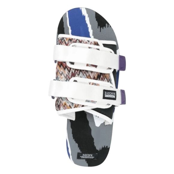 Missoni X Suicoke Collab Moto Slide Sandals White Zig Zag Pattern Slip-On 16 - Picture 4 of 14